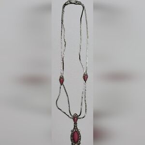 Elegant Silver and Pink Necklace